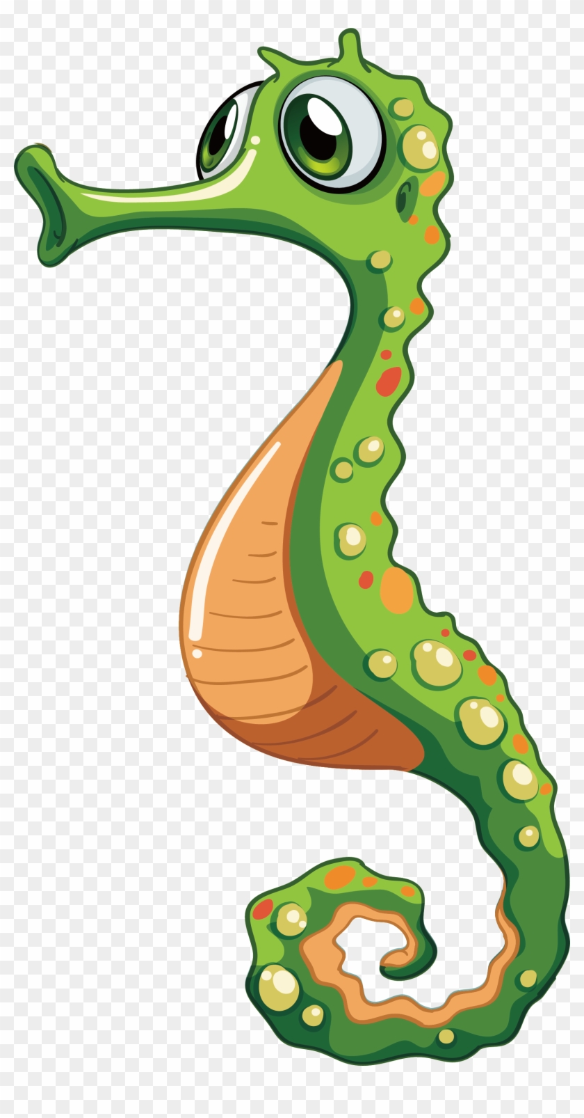 Green Seahorse Clipart - Cavalo Marinho Desenho Verde Png #1686989