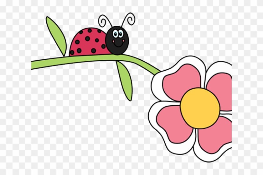 Bugs Clipart Flower - Ladybug On Flower Clipart #1689400