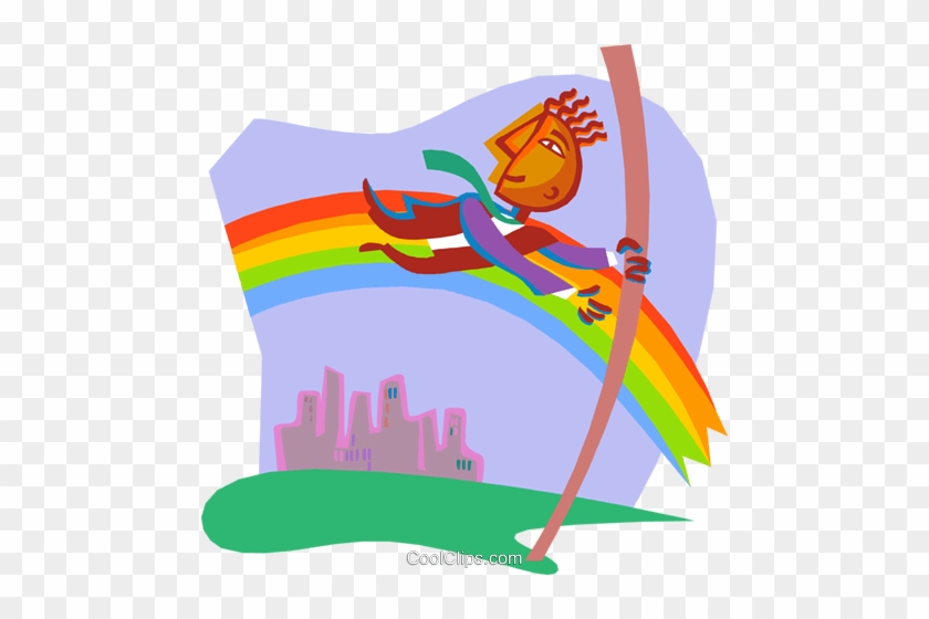 Jumping Over A Rainbow Royalty Free Vector Clip Art - Jumping Over A Rainbow Royalty Free Vector Clip Art #1691299