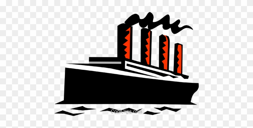 Ocean Liner Royalty Free Vector Clip Art Illustration - Cartoon Pictures Of The Titanic #1691718