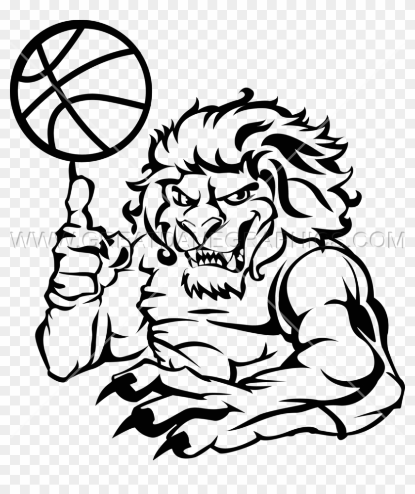 Basketball Line Drawing At Getdrawings - Basketball Lion #1694679