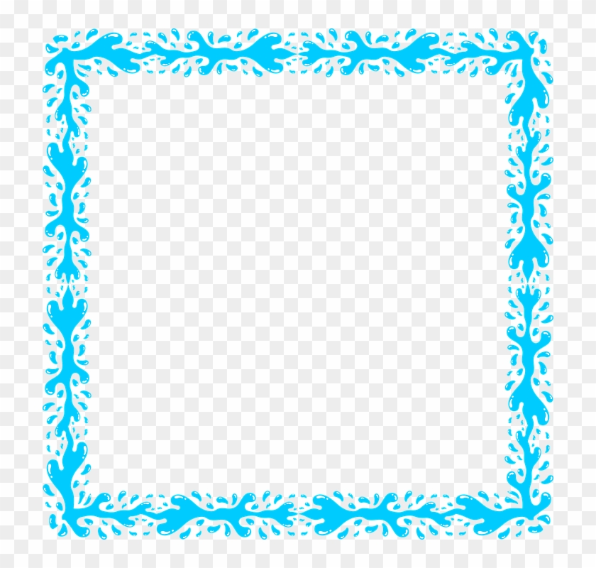 Aqua Border Frame Png Transparent Image - Blue Frame Png #1696378