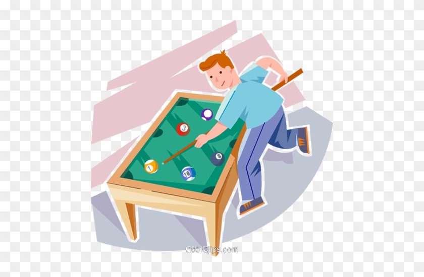 Boy Playing Pool Royalty Free Vector Clip Art Illustration - Cartoon #1696946