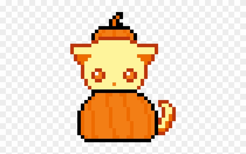 Pumpkin Pie - Pixel Art Pumpkin Cat - Full Size PNG Clipart Images Download