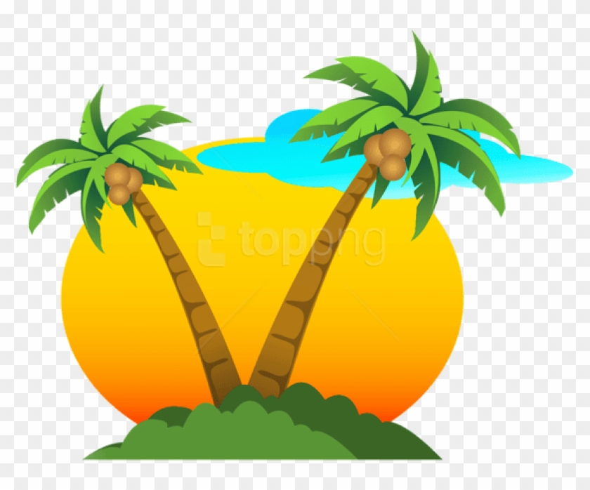 Free Png Download Palms And Sun Png Vector Clipart - Vacation Clipart Transparent Background #1700280