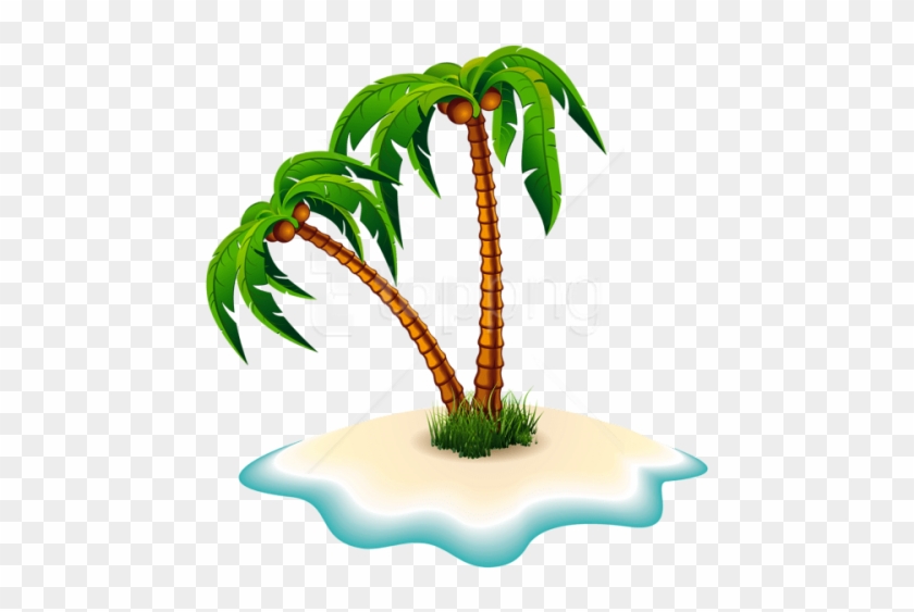 Free Png Download Palm Trees And Island Clipart Png - Clip Art Island With Palm Tree #1700292