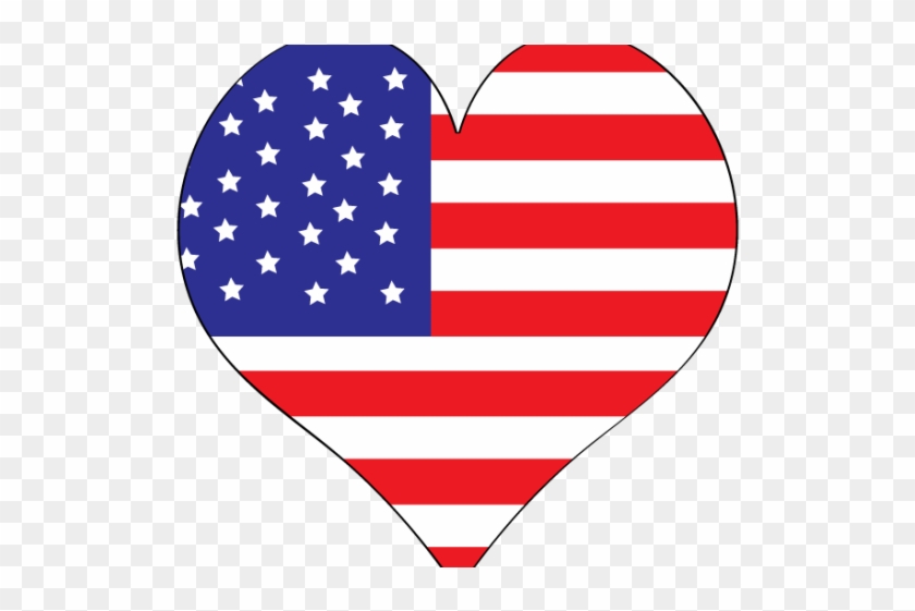 England Flag Clipart Heart , Png Download - American Flag Heart #1701094