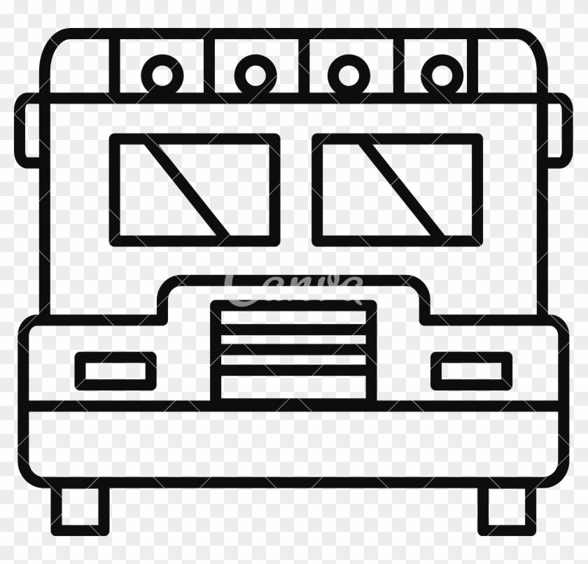 Line Art Bus In Flat Style Illustration - Diagram #1703587