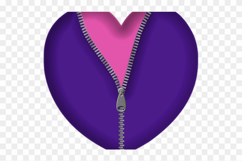 Zipper Clipart Purple - Heart #1704195