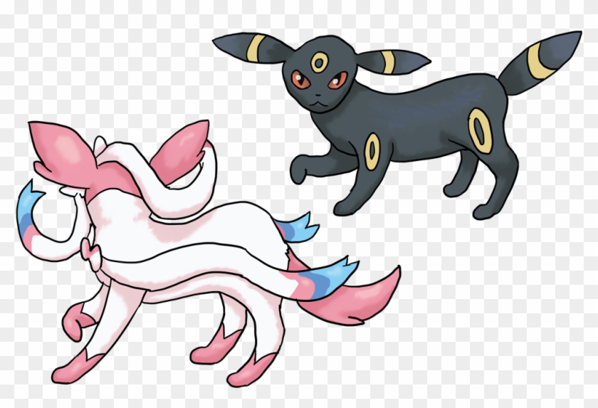 Umbreon And Sylveon By Cinnamon-quails - Sylveon And Umbreon Png #1706432