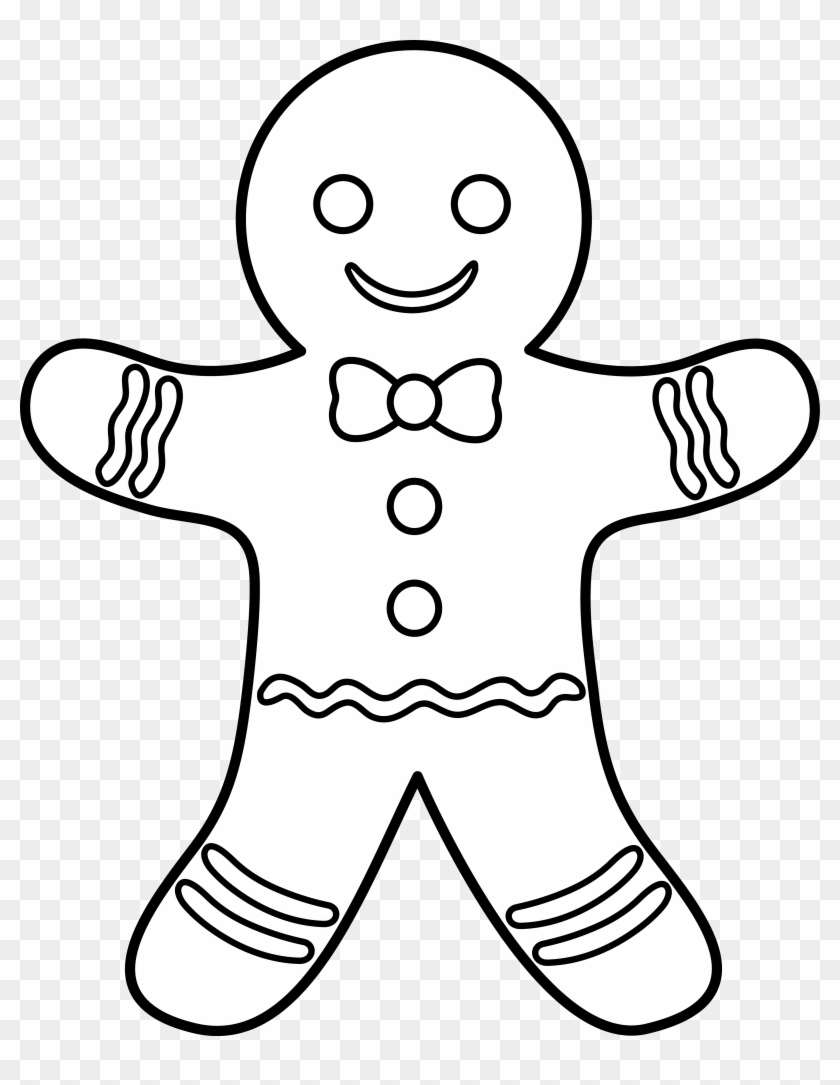 Gingerbread Man Art Gingerbread Man Outline Free Transparent PNG 