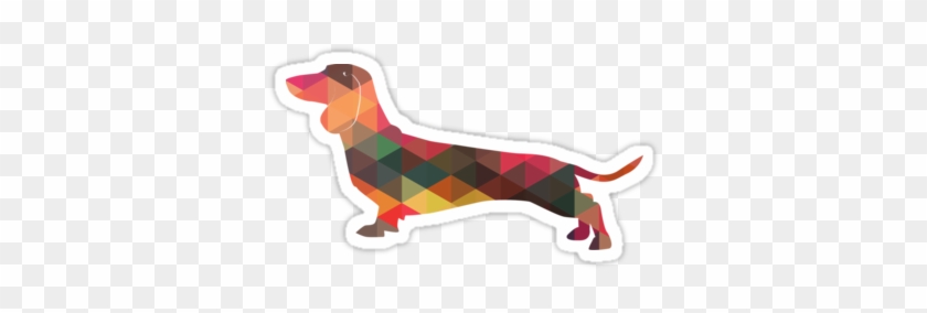 'dachshund Dog Colorful Geometric Pattern Silhouette - Dachshund #1710505