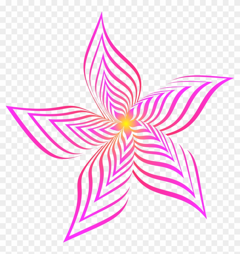 Abstract Clipart Symmetrical Flower - Abstract Line Art Flower #1712138