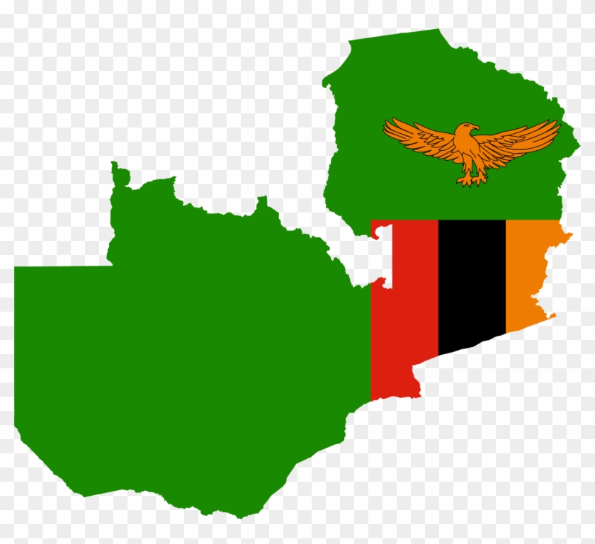 Flag-map Of Zambia - Map Of Zambia #1712334