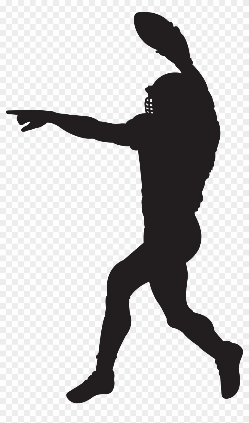 American Football Player Silhouette Clipart Image - Silhouette #1715280