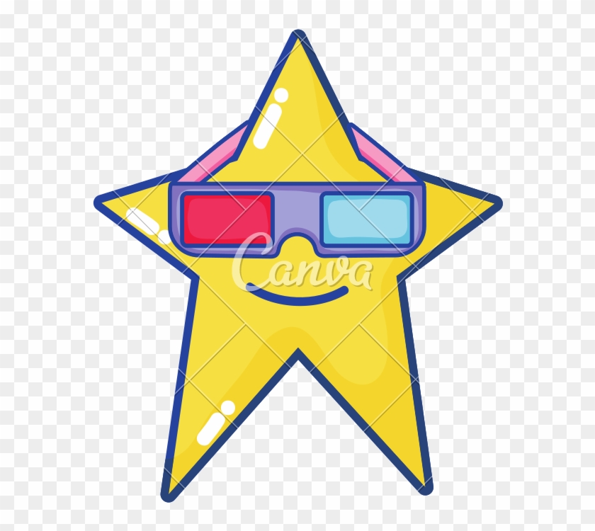 Kawaii Star With 3d Glasses - Kawaii Star With 3d Glasses #1715373