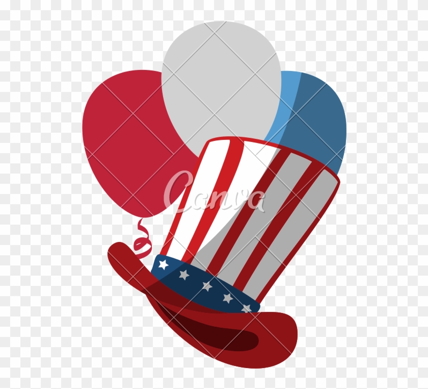 Country Flag Hat And Balloons Icon - Illustration #1716074