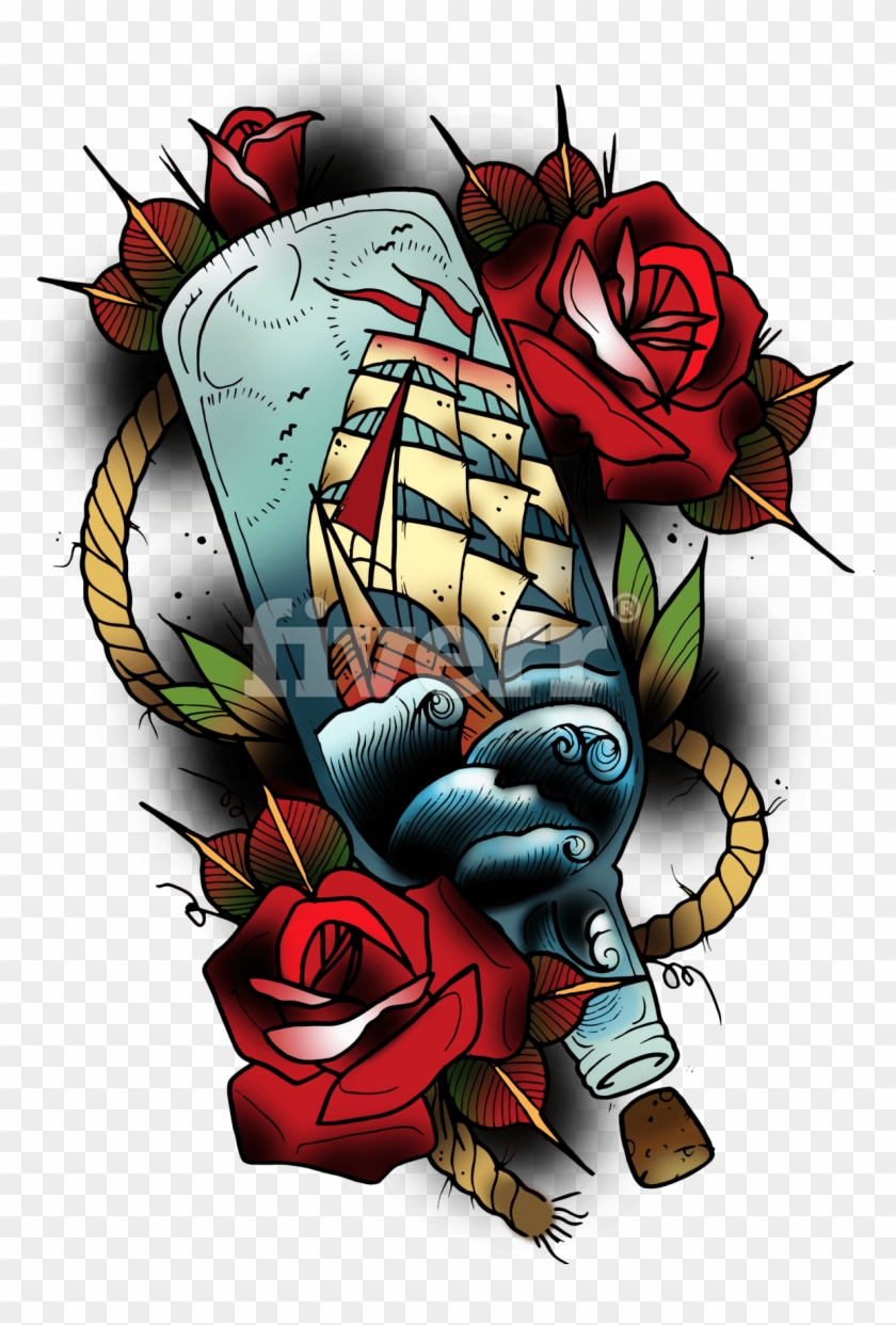 Create any design in traditional tattoo or old school style by Illustra13   Fiverr