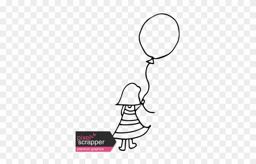 Balloon Girl Graphic By Melo Vrijhof - Line Art #1718931