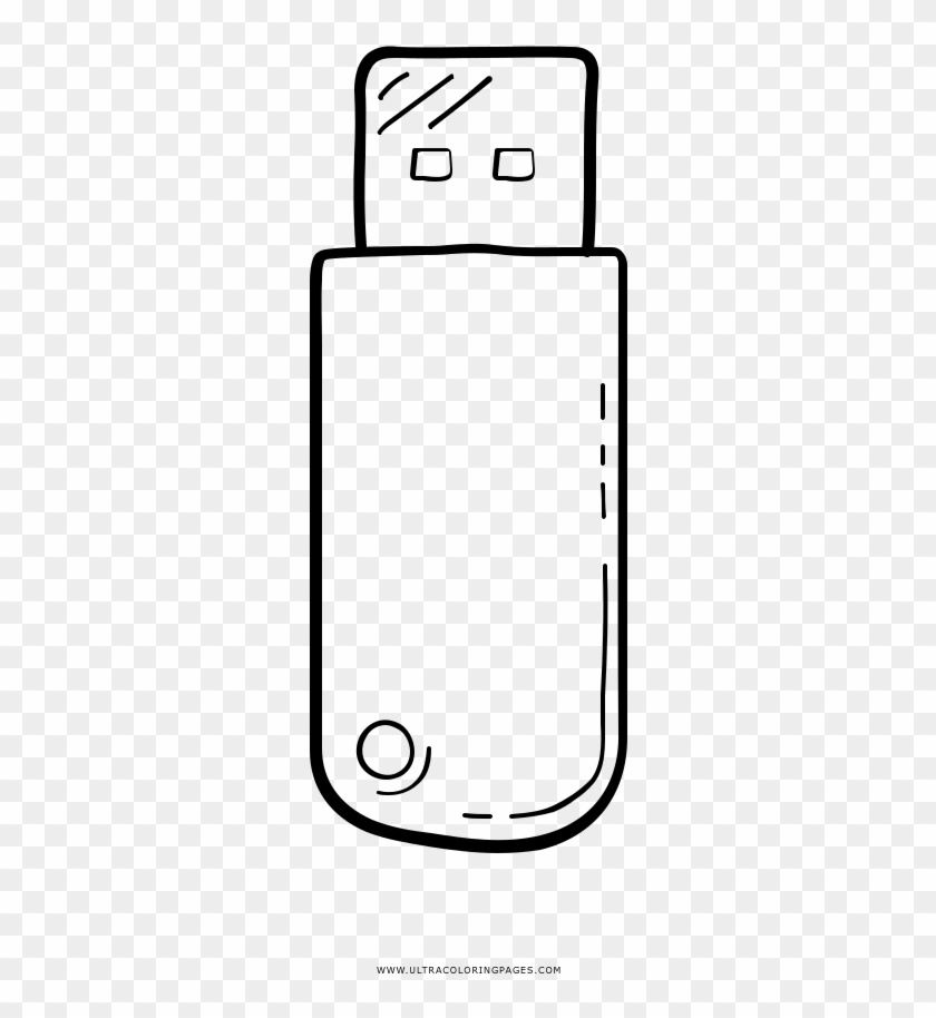 Flash Drive Coloring Page - Line Art #1719456