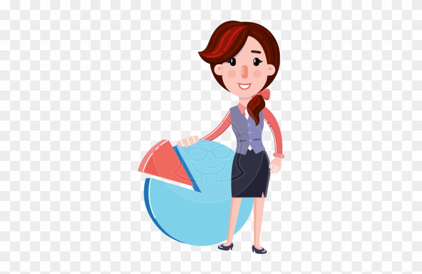 Flat Marketing Girl Cartoon Character Flat Marketing - Cartoon #1721500