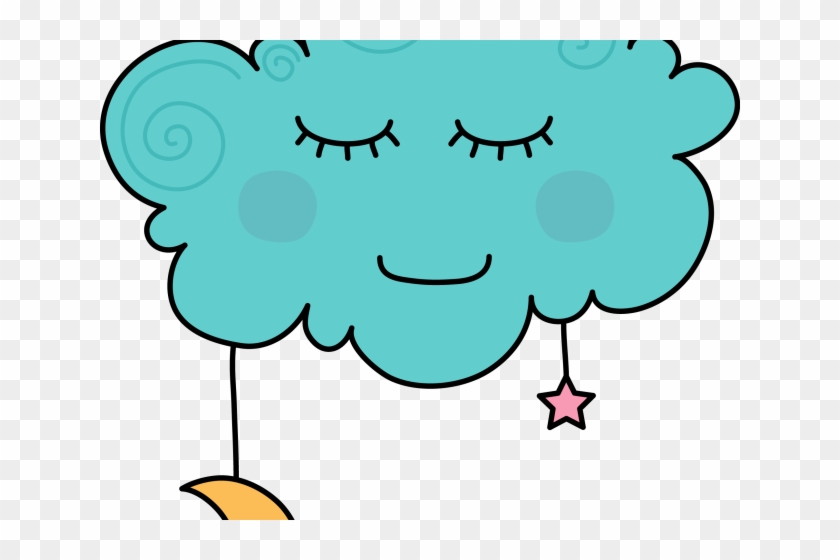 Dreaming Clipart Callout - Sleeping Cloud Cartoon #1728545