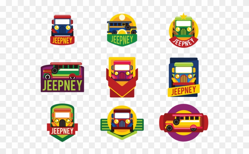 Jeepney Labels Vector - Jeepney Vector #1728948