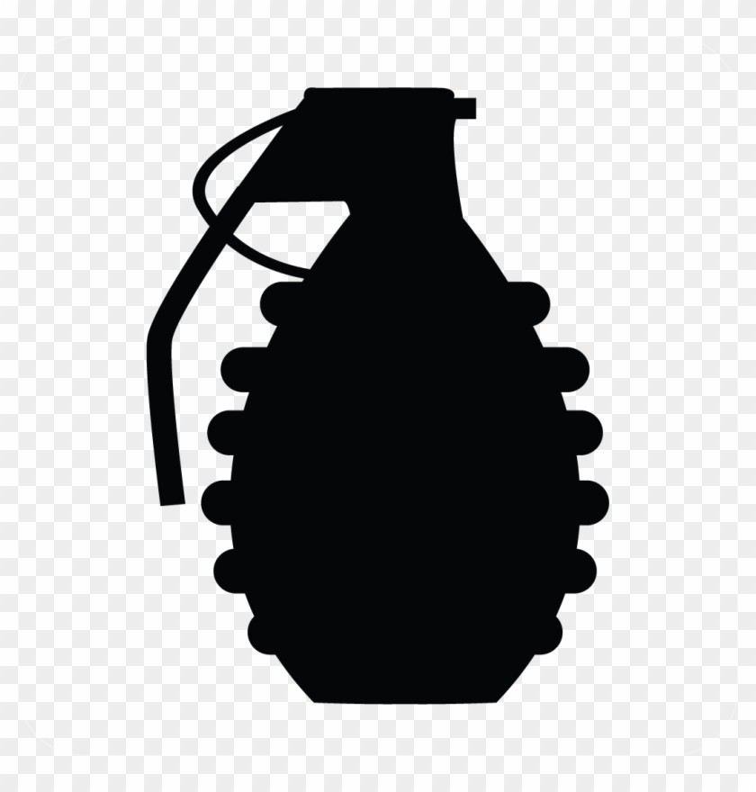 Hand Grenade Decal Style - Glass Bottle #1729086