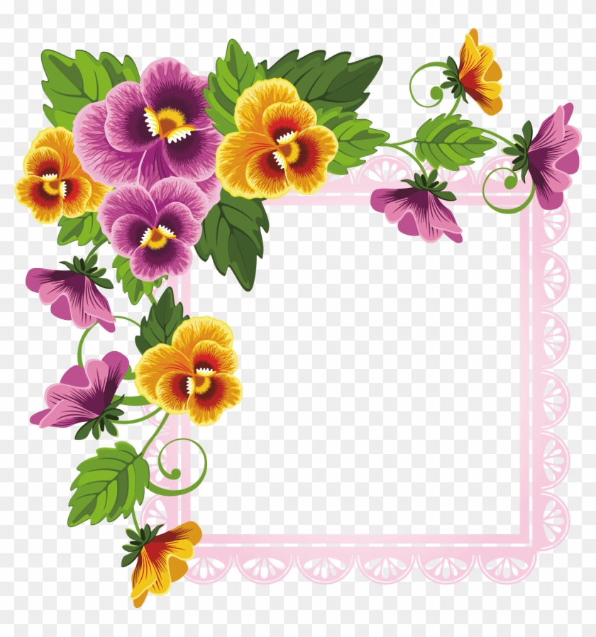 花のフレームのイラスト画像no 642パンジーフレーム無料のフリー素材集