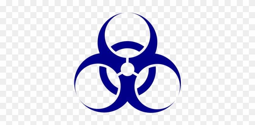 biohazard symbol blue