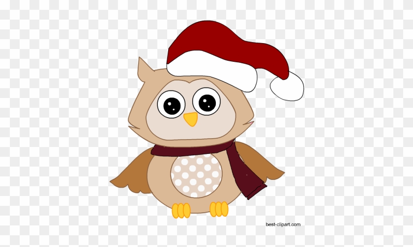 Owl Wearing Christmas Hat, Free Clip Art - Owl #263304