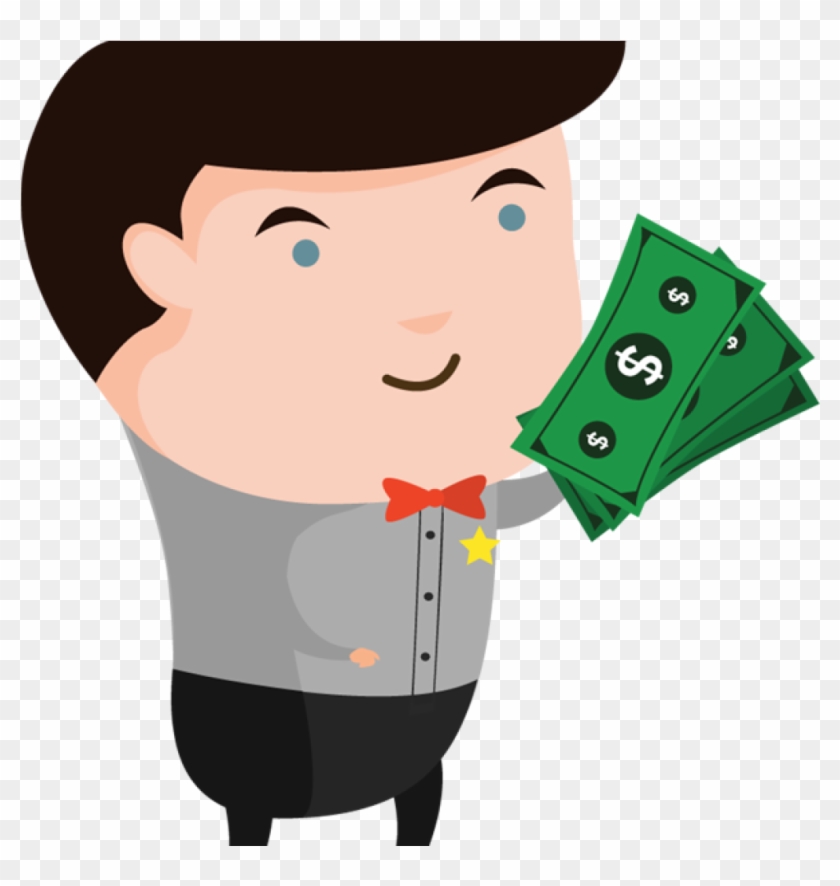 Money Bag Cartoon Clip Art - Thinking Person Cartoon Png #1732877