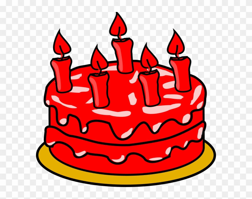 Red Cake Clip Art - Birthday Cake Clip Art #1733936