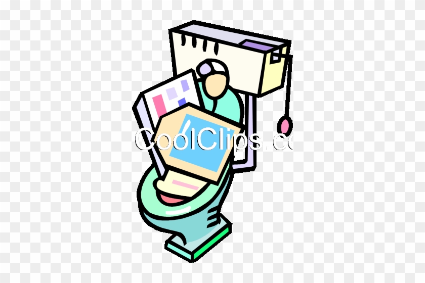 Computer Equipment Down The Toilet Royalty Free Vector - Low Flow Toilet #1733991
