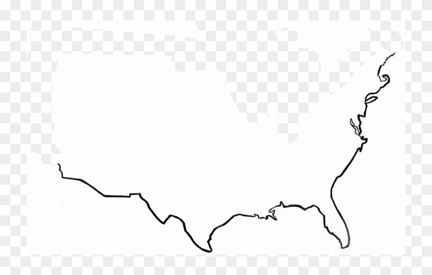 United States Map Outline - Us Map Outline Clipart #1736228