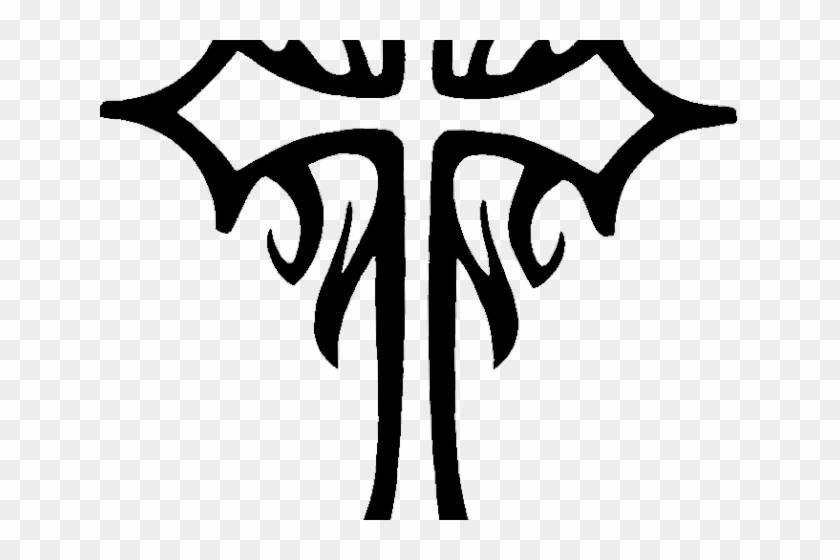 Premium Vector  Tribal christian cross logo tattoo design stencil vector  illustration