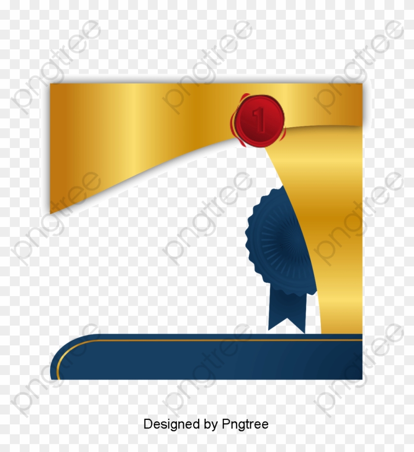 Golden Badge Certificate Png Clipart - Cartoon #1738015