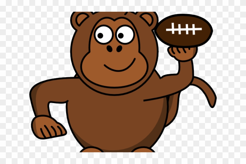 Monkey Clipart Football - Cartoon Monkey Png Vector #1744249