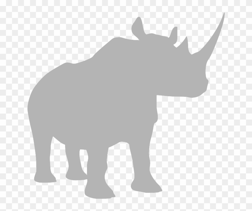 Grey Clipart Rhino - Rhino Silhouette #1749505