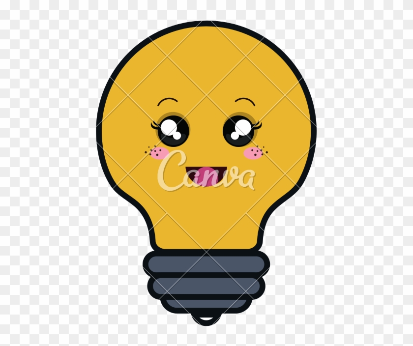 Cute Bulb Light Character Isolated Icon - Vector Graphics #1754376