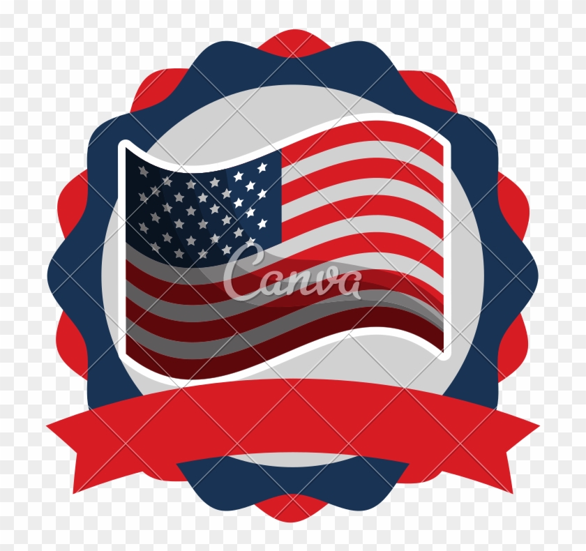 Usa Emblem With Ribbon - Illustration #1755154