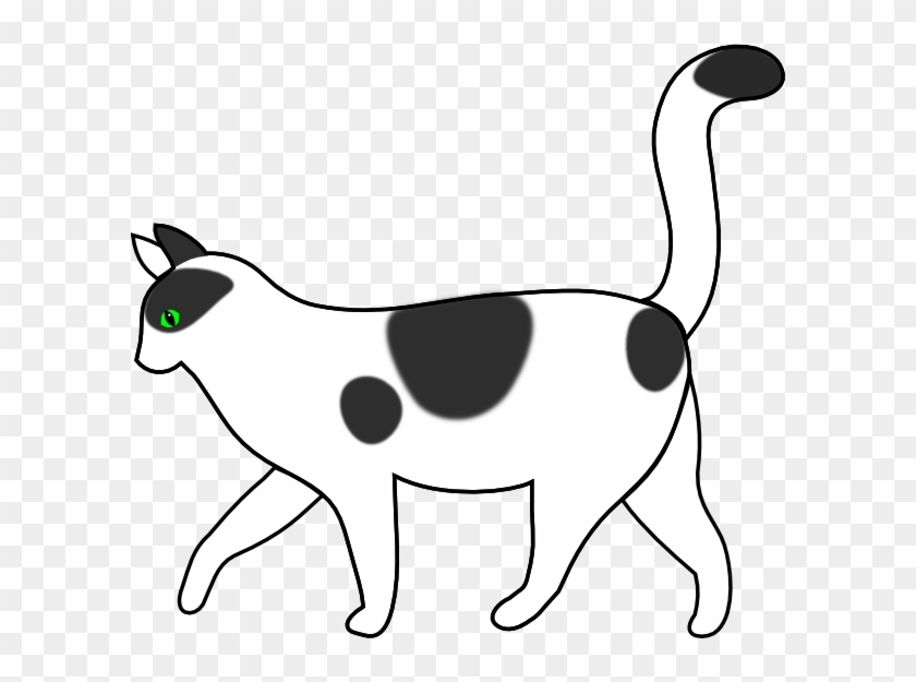 Black Cat Clipart Walking - Cat Side View Cartoon #265616