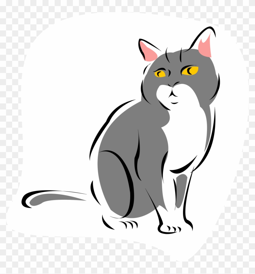 Grey Cat - Cat Hd Clipart Png #265778