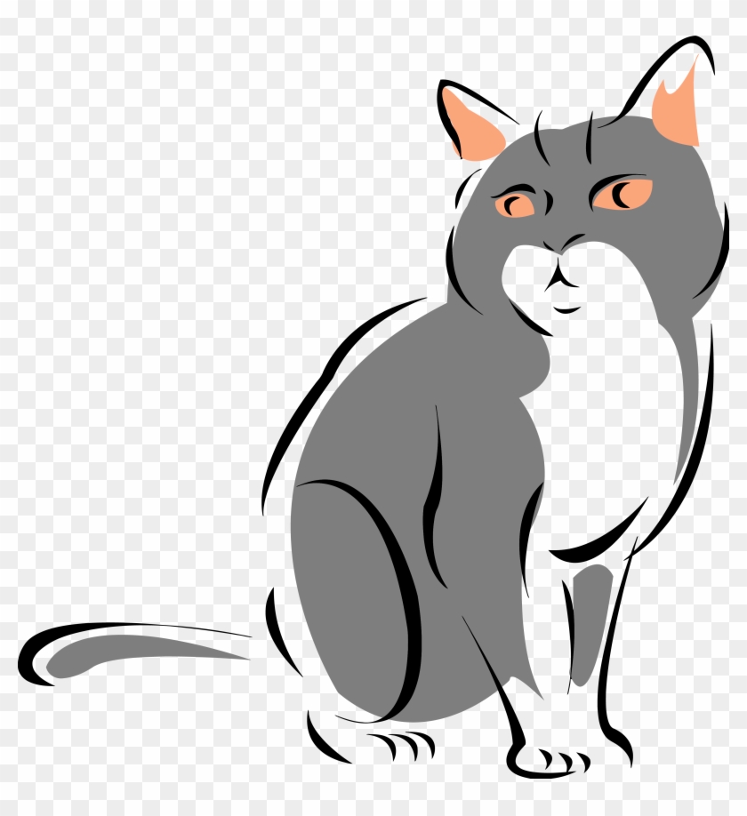 Wild Cat Gray Clipart Png - Cat Clip Art Png #44667