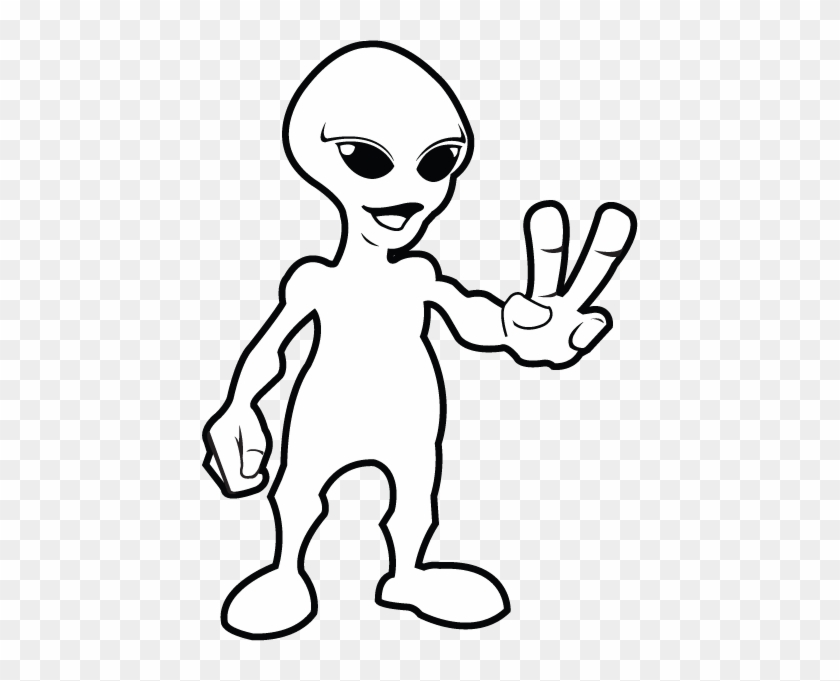 Best Science Clipart Black And White - Black And White Alien #46684