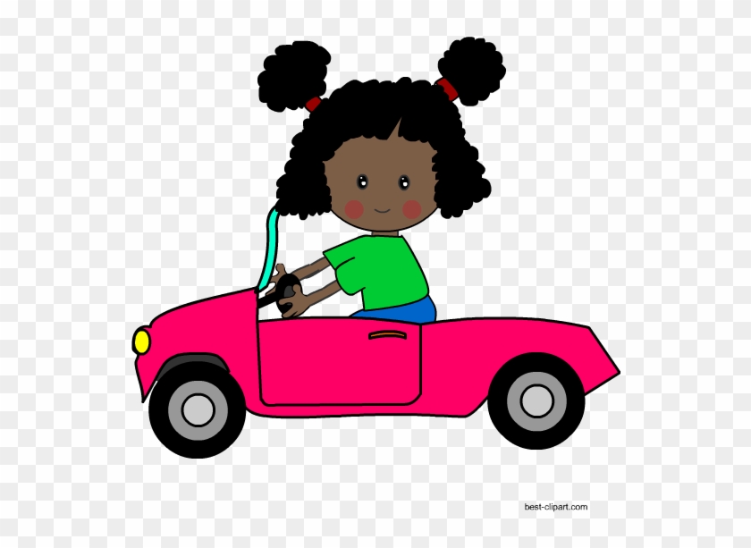 girl driving car clip art