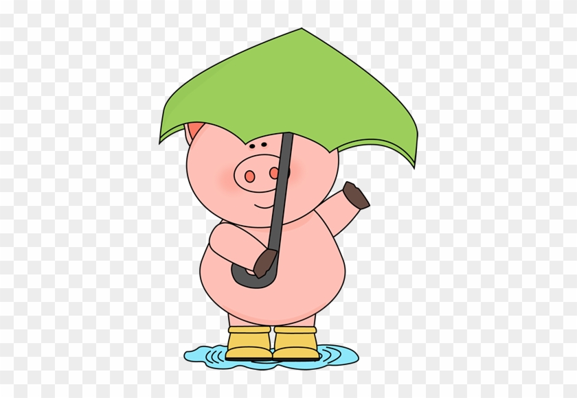 Cartoon Pig In Rain #274105