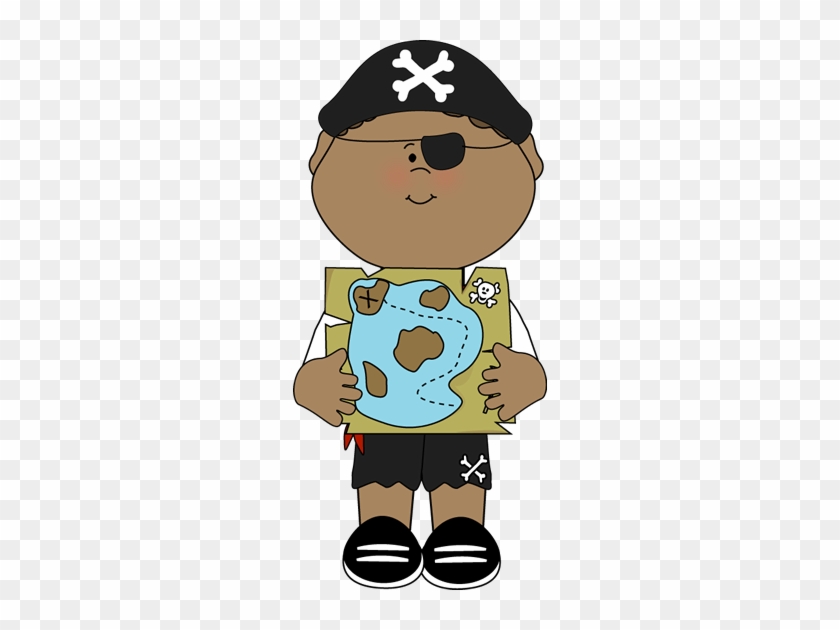 Pirate Clipart Cute - Pirate With Map Clipart #276252