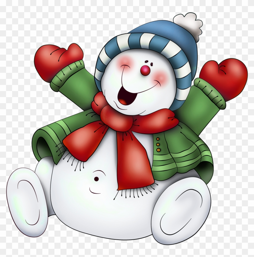 Snowman With Scarf Png Clipart - Cute Snowman Clipart #278030