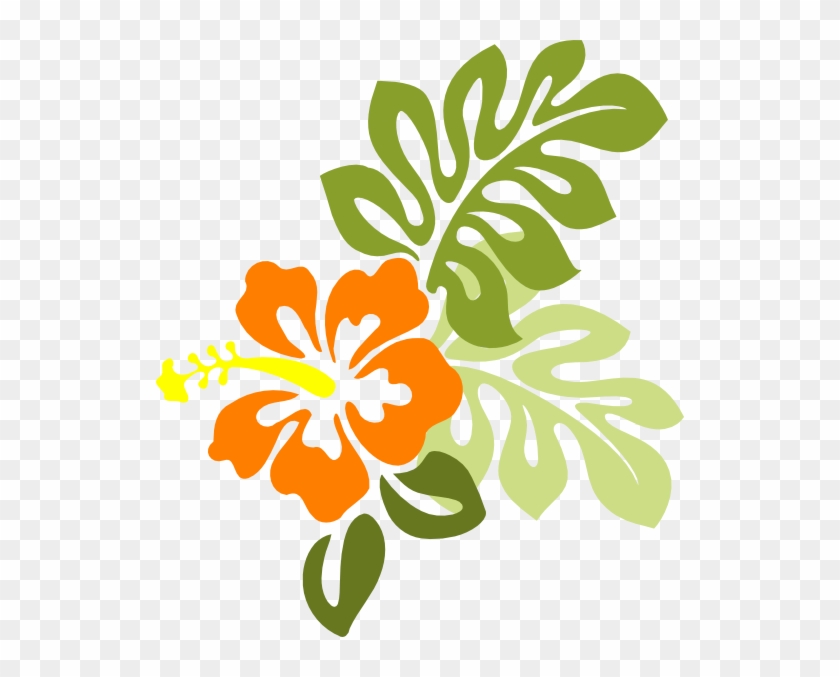 Orange Flower Clipart Hawaiian - Orange Hibiscus Flower Clipart #278159